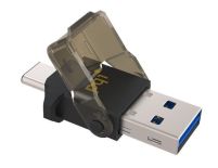 PQI Czytnik kart microSD + adapter USB/USB 3.1 typ-C, Connect 312 czarny