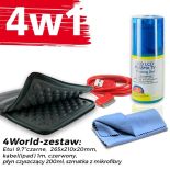 4World Zestaw Etui Tablet 9.7'' Czarne + Kabel 1m Czerwony + Czyścik