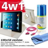 4World Zestaw Etui iPad Mini Białe + Kabel 1m Różowy + Czyścik