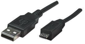 Manhattan Kabel USB 2.0 A - Micro-B M/M 3m czarny