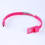 Global Technology KABEL USB microUSB BRANSOLETKA różowa