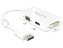 DeLOCK Adapter Displayport 1.1 męski > VGA / HDMI / DVI żeński pasywne biały