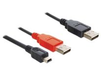 DeLOCK kabel 2x USB 2.0 (AM) -> USB mini 5-pin, 0.3m