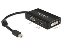 DeLOCK Adapter mini Displayport 1.1 > VGA/HDMI/DVI pasywne 16cm czarny