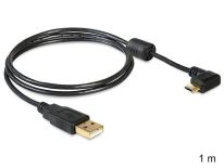 DeLOCK kabel USB micro AM-MBM5P 2.0 kątowy lewy/prawy 90°, 1M, czarny