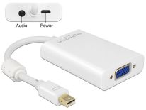 DeLOCK Adapter mini Displayport 1.1 (M) > VGA (F) + Audio + zasilanie biały