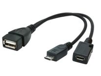 Gembird kabel USB 2.0 OTG AF -> USB micro BM + USB micro BF (zasilanie)