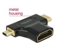 DeLOCK adapter HDMI mini-C(M) + HDMI Micro-D(M)->HDMI(F) 4k High Speed Ethernet