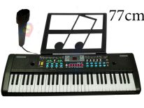 KEYBOARD ORGANY PIANINO  MIKROFON 77CM E0684 EMAJ