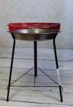 Grill okrągły STAINLES STEEL z siatką i wzmocnieniem nóg 50x31 cm 