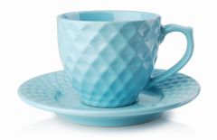 FILIŻANKA CERAMICZNA ZE SPODKIEM 200ml DIAMOND BLUE MONDEX HTPR2142