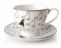 FILIŻANKA PORCELANOWA ZE SPODKIEM 220ml CAT MONDEX HTNF0124