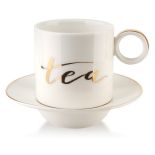 FILIŻANKA PORCELANOWA ZE SPODKIEM 250ml LOLA TEA MONDEX HTNF7511