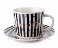 FILIŻANKA PORCELANOWA ZE SPODKIEM 350ml ZOE MONDEX HTPS8617