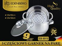 GARNKI DO GOTOWANIA NA PARZE 3 ELE 20CM EDENBERG EB-8910