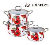 GARNKI EMALIOWANE EDENBERG POPPY 6 ELE EB-1855