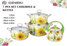 GARNKI EMALIOWANE EDENBERG SUNFLOWER 7 ELE EB-1839-SL