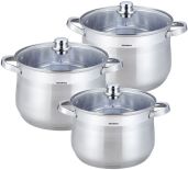 GARNKI GASTRO 6 ELE 10.7L+13L+16L KLAUSBERG STOCK POT KB-7178