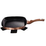 PATELNIA GRANITOWA GRILL 28CM BERLINGER HAUS METALLIC LINE ROSE GOLD BH-1521-N