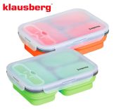 POJEMNIK LUNCHBOX SILIKONOWY 1100ml 3-KOMOROWY KLAUSBERG KB-7024