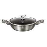 WOK GARNEK GRANITOWY 32CM 4.9L BERLINGER HAUS METALLIC LINE CARBON BH-1242-N