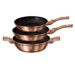 ZESTAW 3 PATELNI GRANITOWYCH BERLINGER HAUS METALLIC LINE ROSE GOLD BH-1280-N