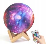 LAMPKA NOCNA KSIĘŻYC GALAXY 3D 25CM MOON RGB PILOT