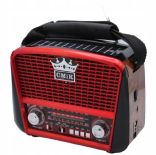 STYLOWE RADIO RETRO MP3 USB AUX SD GOLON + SOLAR