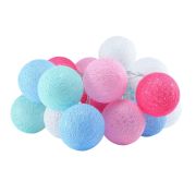 LAMPKI GIRLANDA COTTON BALLS 20 LED KOLOR