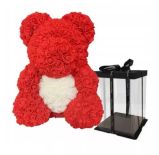 MIŚ Z RÓŻ KWIATÓW ROSE TEDDY 40CM SERCE PUDEŁKO