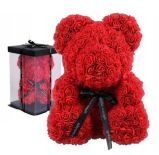 MIŚ Z RÓŻ KWIATÓW ROSE TEDDY 25CM PUDEŁKO