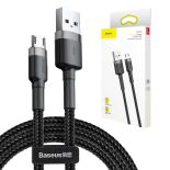 Kabel 50cm Baseus Cafule USB do micro USB QC 3.0 2.4A Szaro-czarny