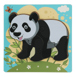 Układanka drewniana PANDA dla dzieci puzzle EDUKACYJNA 4 elementy