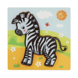 Układanka drewniana ZEBRA dla dzieci puzzle EDUKACYJNA 4 elementy