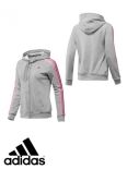 Kobiet Adidas "niezbędny 3 Stripe 'Full Zip Hoodie