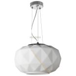 Lampa oprawa wisząca ELENA fi350*H1500mm 1xE27 BIAŁA Szkło + metal hurtownia led Premium Lux