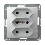 OSPEL Gniazdo potrójne EURO              IMPRESJA SREBRO GP-3Y/m/18 2 5A/250~ IP- hurtownia led Premium Lux