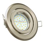 Zestaw: żarówka gu10 30 ledsmd 2835 + oprawa regulowana okrągła perła chrom mat + gniazdo gu10 hurtownia led Premium Lux